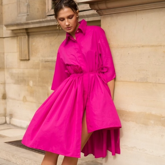 Neithan Herbert Dresses & Skirts - NWT Neithan Herbert Dalia Pink Asymmetrical Dress Size Small Hot Pink